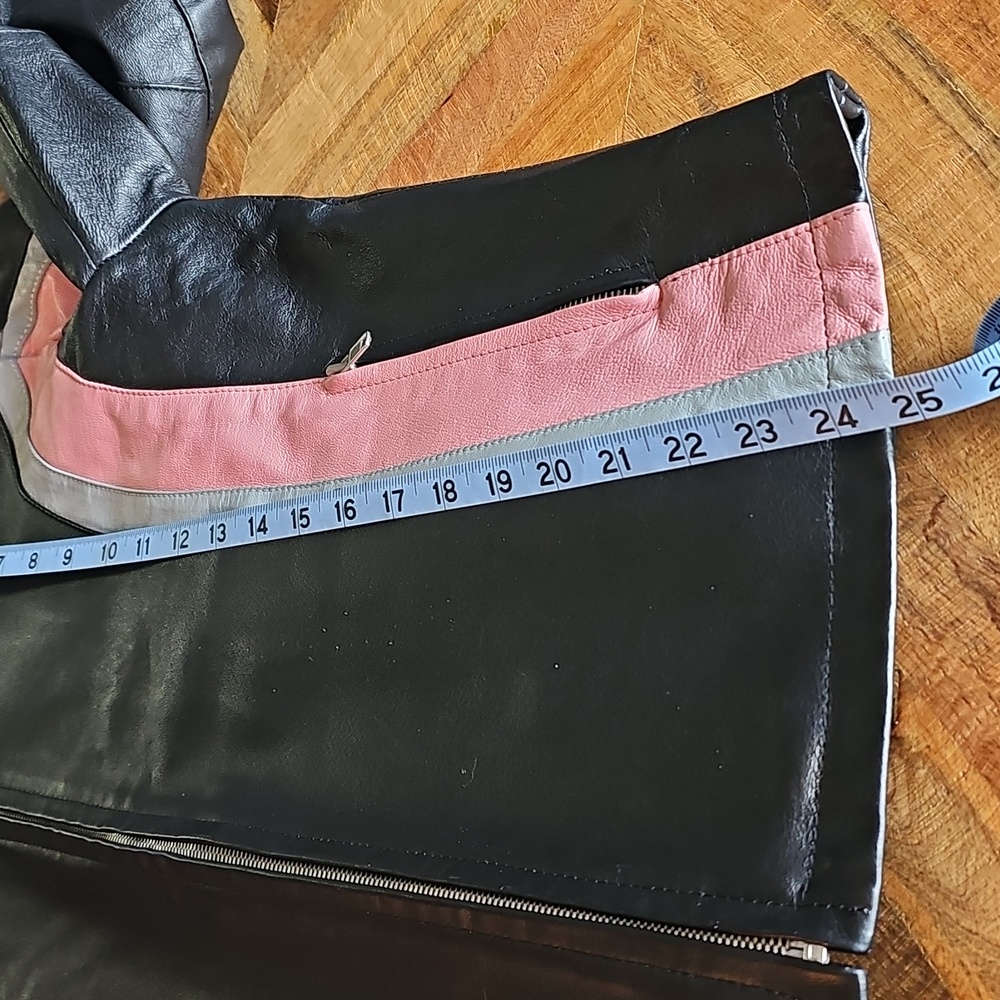Cycle Leather Jacket XL Pink Gray Black - Picture 12 of 14
